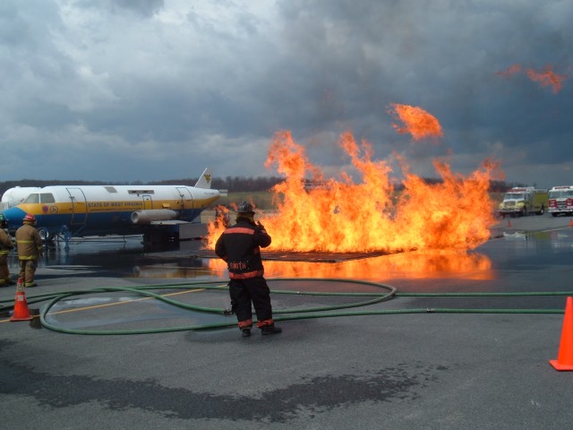 University of West Virginia Live Aircraft Simulator at Westminster Airport for training. 